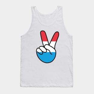 Luxembourg Flag V Sign Tank Top